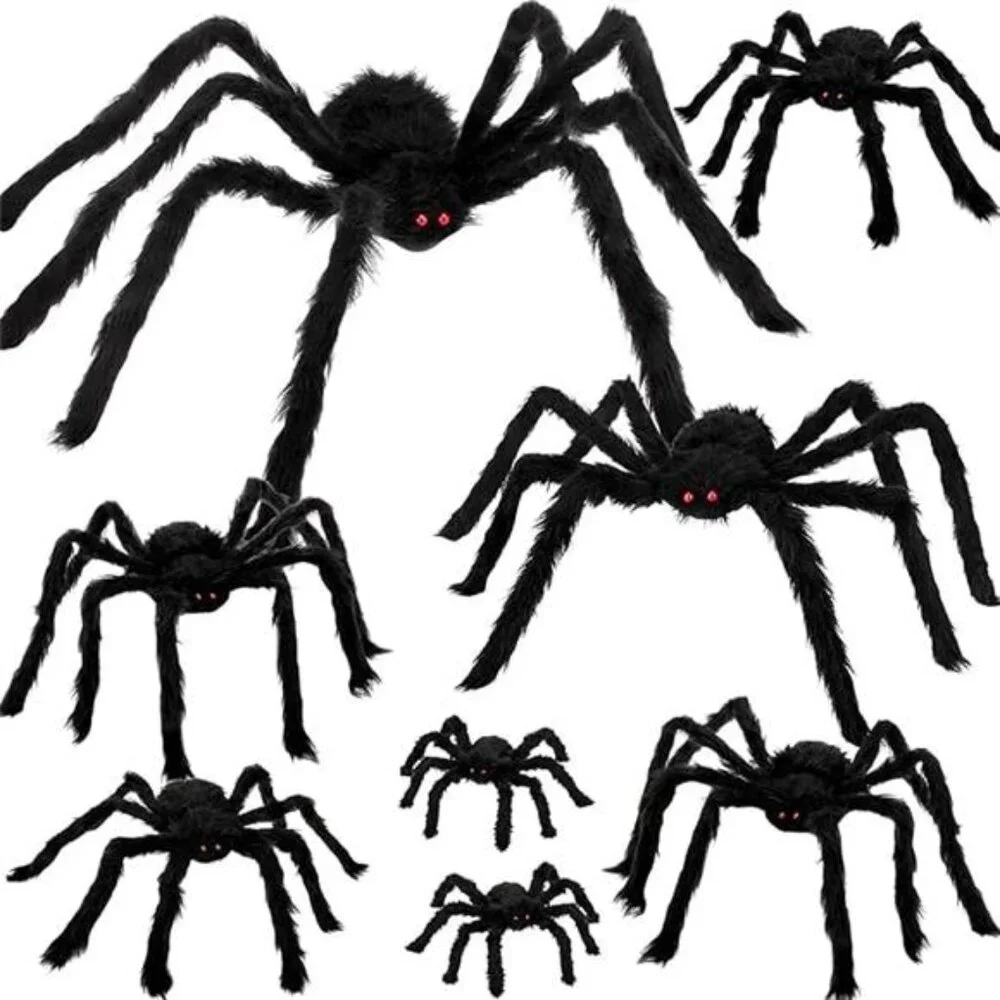 Spider Decorations, 8PCS Giant Spiders Outdoor Halloween Decorations